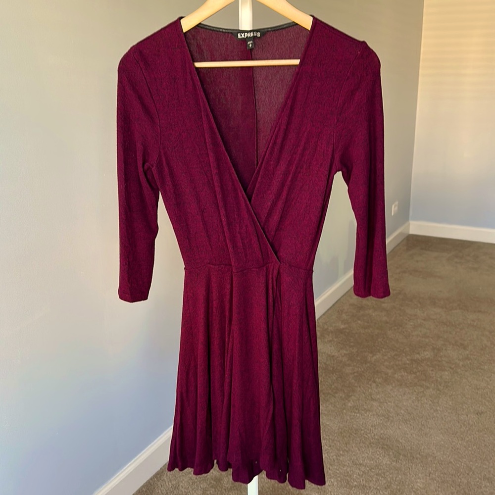 Maroon Wrap Dress